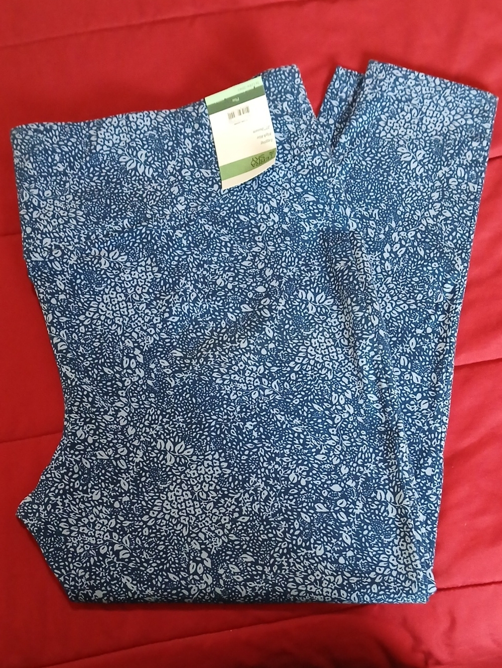 Terra & Sky 3X Indigo Blue Leafy Camo Leggings